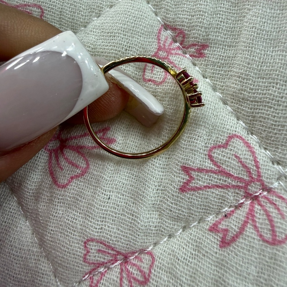 14k solid gold  cherry ring - Picture 3 of 4
